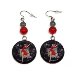 Boucles d'oreilles pin up, pin up vintage, rétro