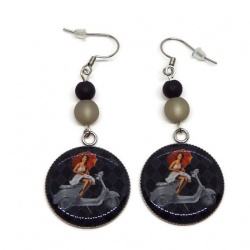 Boucles d'oreilles pin up, pin up vintage, rétro