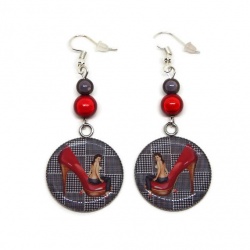 Boucles d'oreilles pin up, rétro, vintage