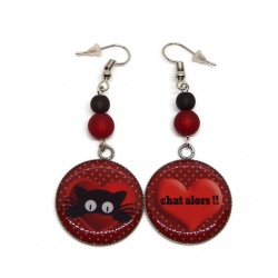 Boucles d'oreilles chat "Chat alors"