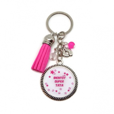 Porte clés "Bientôt super tata"