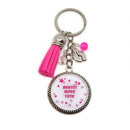 Porte clés "Bientôt super tatie"