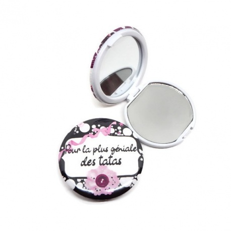 Miroir de poche "Pour la plus géniale des tatas"