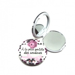 Miroir de poche "A la plus gentilles des cousines"