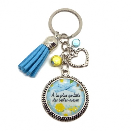 Porte clés "A la plus gentille des belles-soeurs"