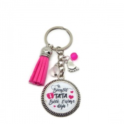 Porte clés future tata "Bientôt tata bébé t'aime déjà"
