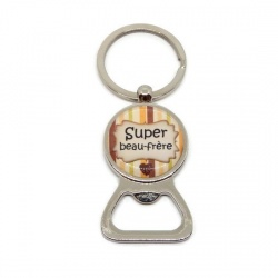 Porte clés décapsuleur "Super beau-frère"
