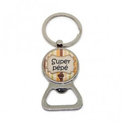 Porte clés décapsuleur, "Super pépé"