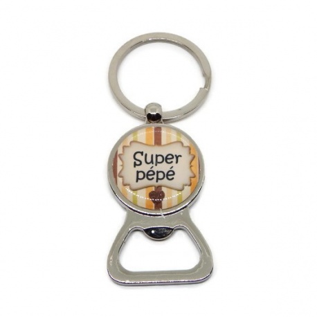 Porte clés décapsuleur, "Super pépé"