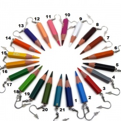 Boucles d'oreilles crayons de couleur au choix