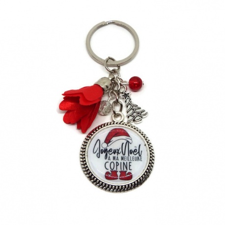 Porte clés "Joyeux noël à ma meilleure copine"