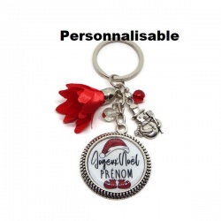 Votre prénom - Porte-clés JOYEUX NOEL personnalisable avec le prénom de votre choix