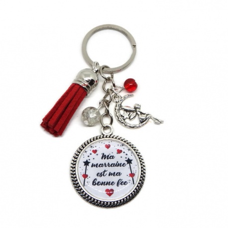 Porte clés "Ma marraine est ma bonne fée"