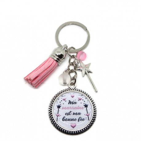 Porte clés "Ma marraine est ma bonne fée"