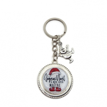Porte clés "Joyeux noël à mon super maître"