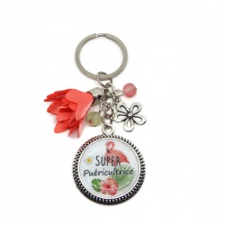 Porte clés "Super puéricultrice"