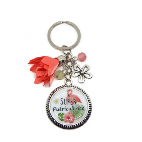 Porte clés "Super puéricultrice"