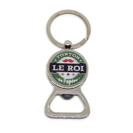 Porte clés décapsuleur "Tonton le roi de l'apéro"