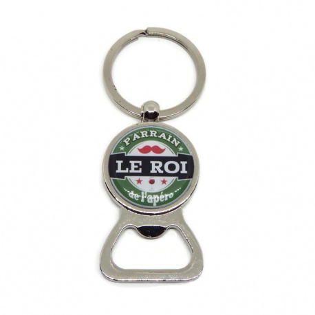 Porte clés décapsuleur "Parrain le roi de l'apéro