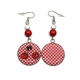 Boucle d'oreille cerise asymétrique