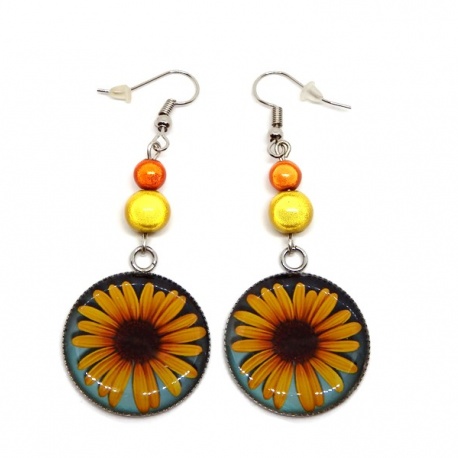 Boucles d'oreilles marguerite