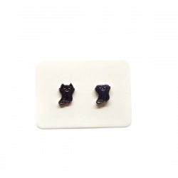 Boucles d'oreilles puce enfant chat