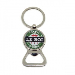 Porte clés décapsuleur "Papa le roi de l'apéro