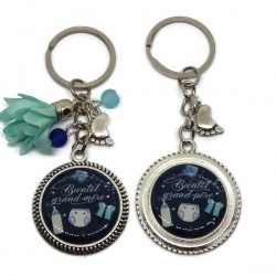 Duo Porte clés "Bientôt grand-mère", "Bientôt grand-père