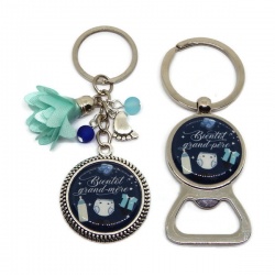 Porte clés duo "Bientôt grand-mère", "Bientôt grand-père"