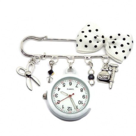 Broche montre avec cadran inversé pour le personnel soignant