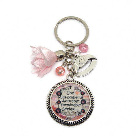 Porte-clés "Une aide soignante Adorable, Formidable, Géniale