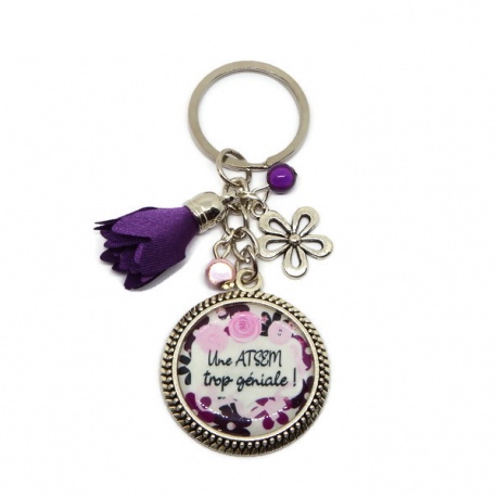 Porte clés "Une atsem trop géniale"
