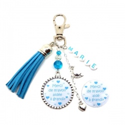 Porte clés ou bijou de sac personnalisable "Merci de m'avoir aidé(e) à grandir"