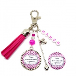 Porte clés ou bijou de sac personnalisable "Merci de m'avoir aidé(e) à grandir"