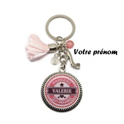 Votre prénom - Porte clés "Marraine qui déchire" personnalisable avec le prénom de votre choix