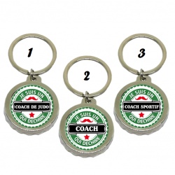 Porte clés décapsuleur "Coach", "Coach sportif", "Coach de judo"