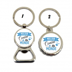 Porte clés décapsuleur "Meilleur cousin du monde"